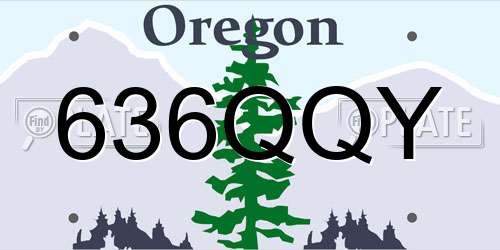 636QQY Oregon License Plate