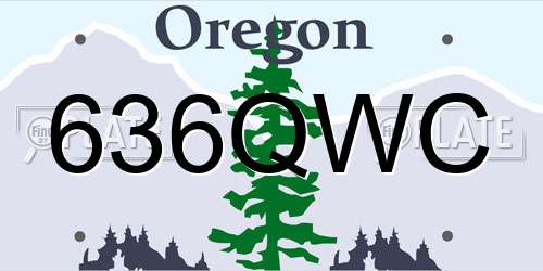 636QWC Oregon License Plate