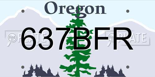 637BFR Oregon License Plate