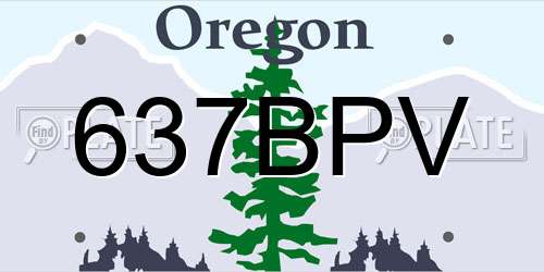 637BPV Oregon License Plate