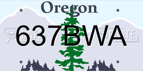 637BWA Oregon License Plate