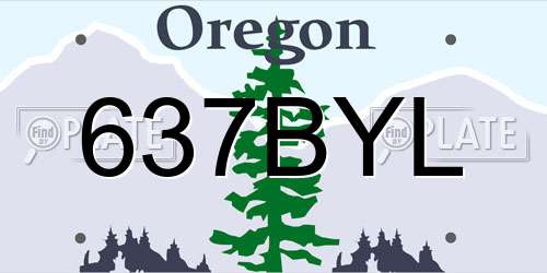 637BYL Oregon License Plate
