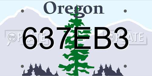 637EB3 Oregon License Plate