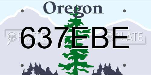 637EBE Oregon License Plate
