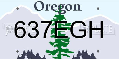 637EGH Oregon License Plate