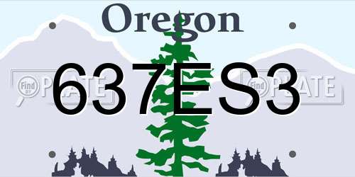 637ES3 Oregon License Plate