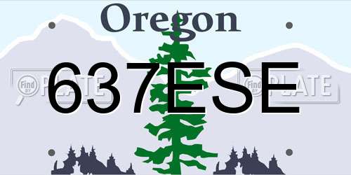 637ESE Oregon License Plate