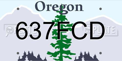 637FCD Oregon License Plate