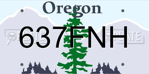 637FNH Oregon License Plate