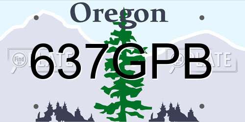 637GPB Oregon License Plate