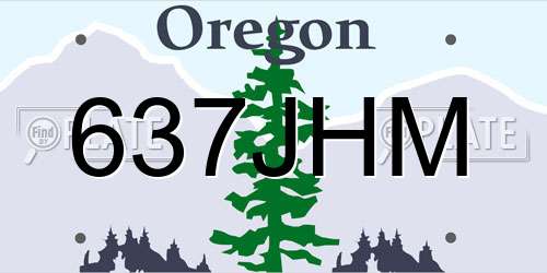 637JHM Oregon License Plate
