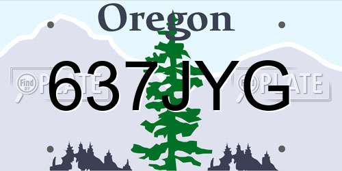 637JYG Oregon License Plate