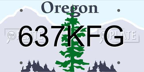 637KFG Oregon License Plate