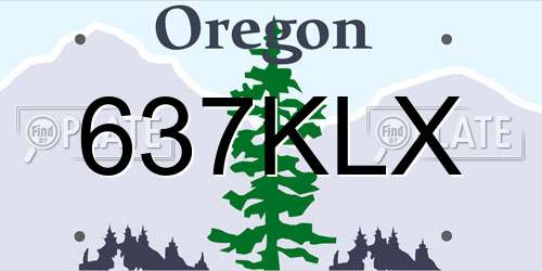637KLX Oregon License Plate