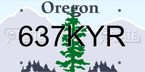 637KYR Oregon License Plate