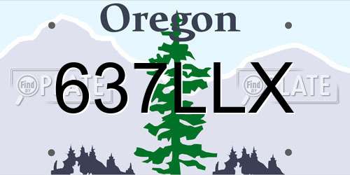 637LLX Oregon License Plate