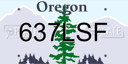 637LSF Oregon License Plate