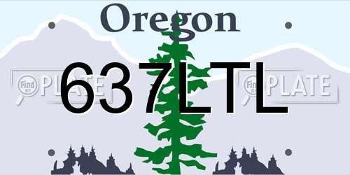 637LTL Oregon License Plate