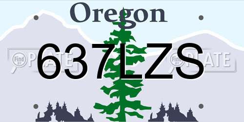 637LZS Oregon License Plate