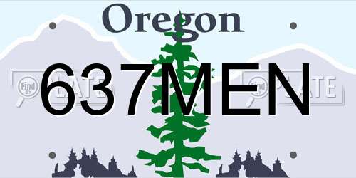 637MEN Oregon License Plate