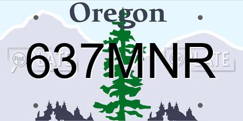 637MNR Oregon License Plate
