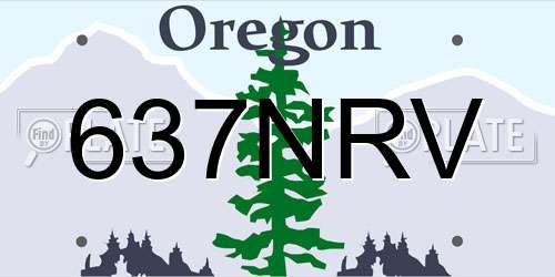 637NRV Oregon License Plate