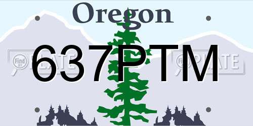 637PTM Oregon License Plate