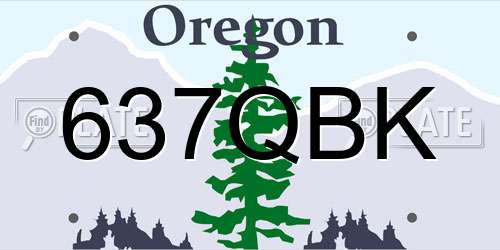 637QBK Oregon License Plate