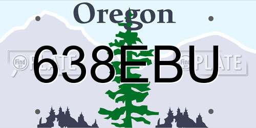 638EBU Oregon License Plate