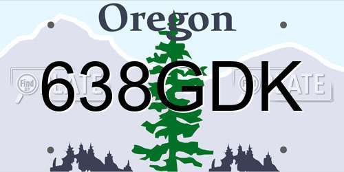 638GDK Oregon License Plate