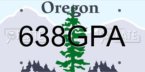 638GPA Oregon License Plate