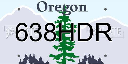 638HDR Oregon License Plate
