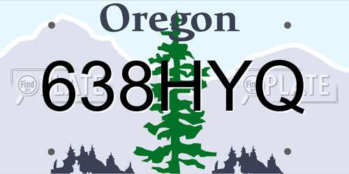 638HYQ Oregon License Plate