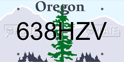 638HZV Oregon License Plate