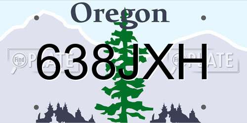 638JXH Oregon License Plate