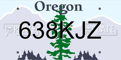 638KJZ Oregon License Plate
