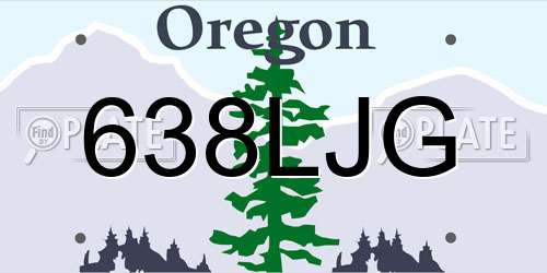 638LJG Oregon License Plate