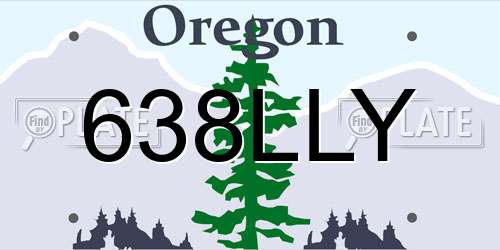 638LLY Oregon License Plate