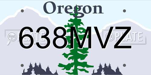 638MVZ Oregon License Plate