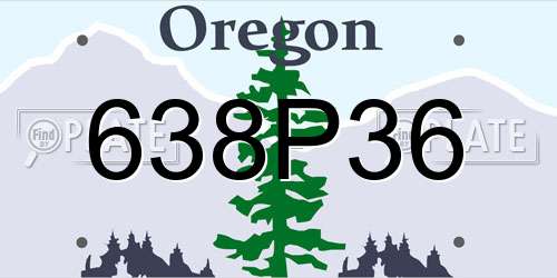 638P36 Oregon License Plate