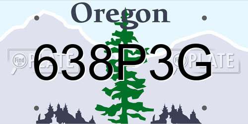 638P3G Oregon License Plate