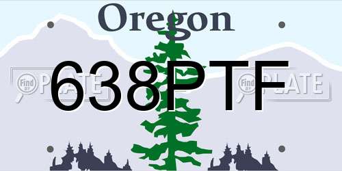 638PTF Oregon License Plate