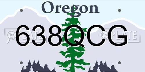 638QCG Oregon License Plate