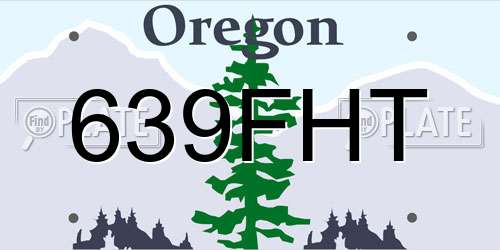 639FHT Oregon License Plate
