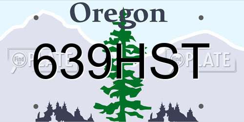 639HST Oregon License Plate