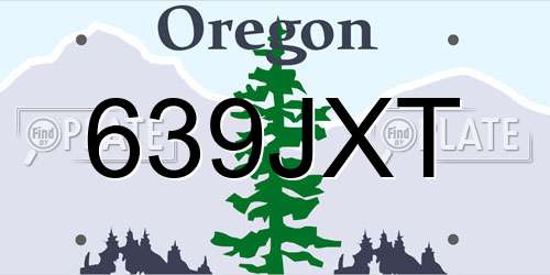 639JXT Oregon License Plate