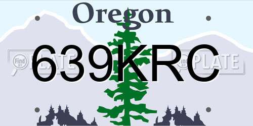 639KRC Oregon License Plate
