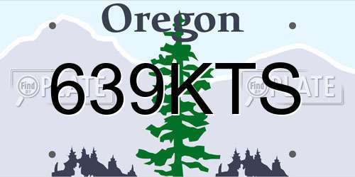 639KTS Oregon License Plate