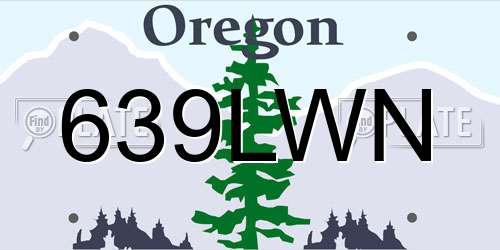 639LWN Oregon License Plate