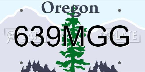 639MGG Oregon License Plate